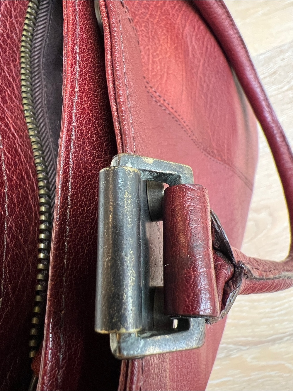 Diesel Red Leather Messenger Tote Bag - Picture 10 of 15